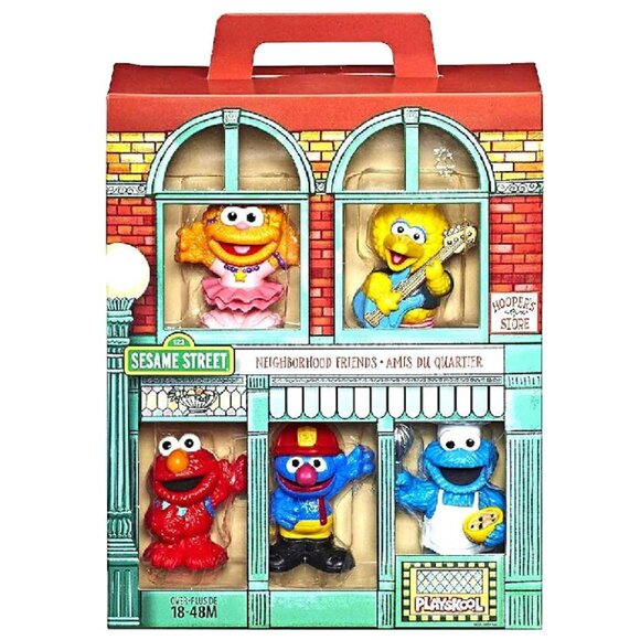 Sesame Street Neighborhood Friends 5 Figures Plus 1 Extra Elmo Figure Brand New - Picture 1 of 16
